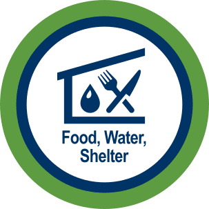 food-water-shelter-green